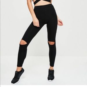 Missguided black cutout leggings